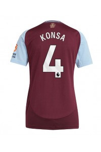 Aston Villa Ezri Konsa #4 Voetbaltruitje Thuis tenue Dames 2024-25 Korte Mouw